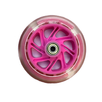 Колесо светящееся для самоката 125 мм с подшипниками ABEC 9 розовое