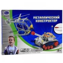 Детский металлический конструктор танк и вертолёт 232 детали