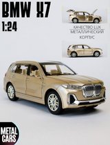 Металлическая машинка. Модель машины BMW X7, масштаб 1:24, цвет - бронзовый, свет, звук, открывается капот, двери, багажник