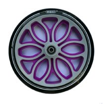 Колесо для самоката 200 мм в комплекте с подшипниками ABEC 9 черно-фиолетовый